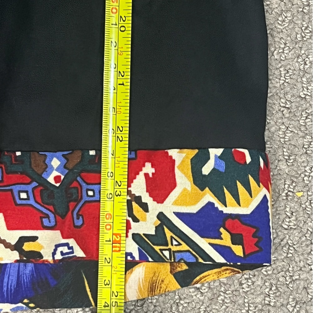 Vintage SK & Company Black with Multi Color Tribal Print Long Sleeve Blo… - Picture 16 of 17
